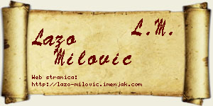 Lazo Milović vizit kartica